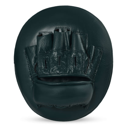 Back view of green Fereli Air Pad big mitts with padded hand slots, durable boxing strike pads for kick and punch training.