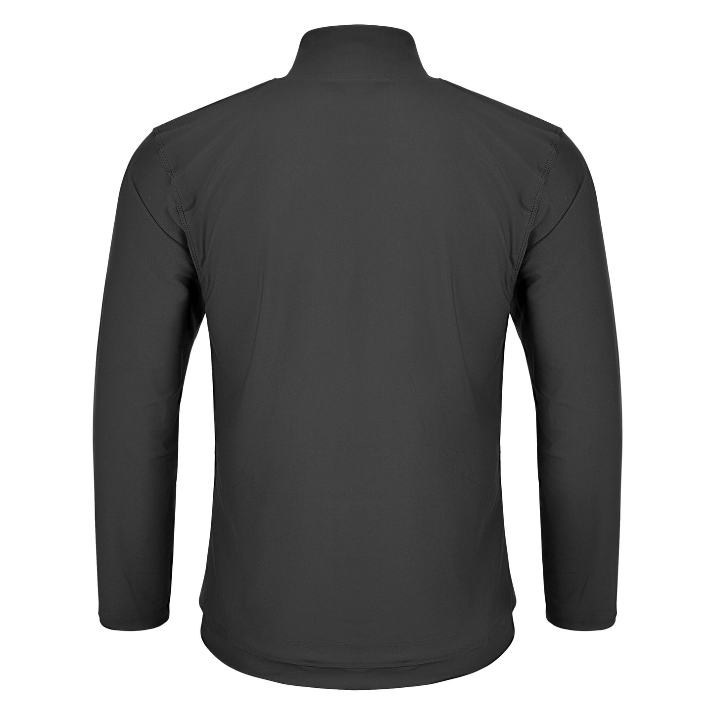 Back view of Fereli Training Quarter Zip in black, long sleeve performance training top with clean minimalist design