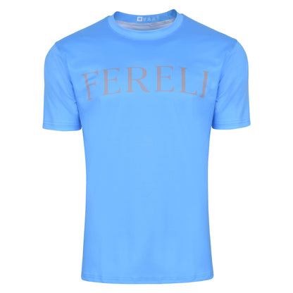 Front view of Fereli “Welcome To The Order” sky blue t-shirt, premium boxing fan apparel from Fereli Boxing clothing store.
