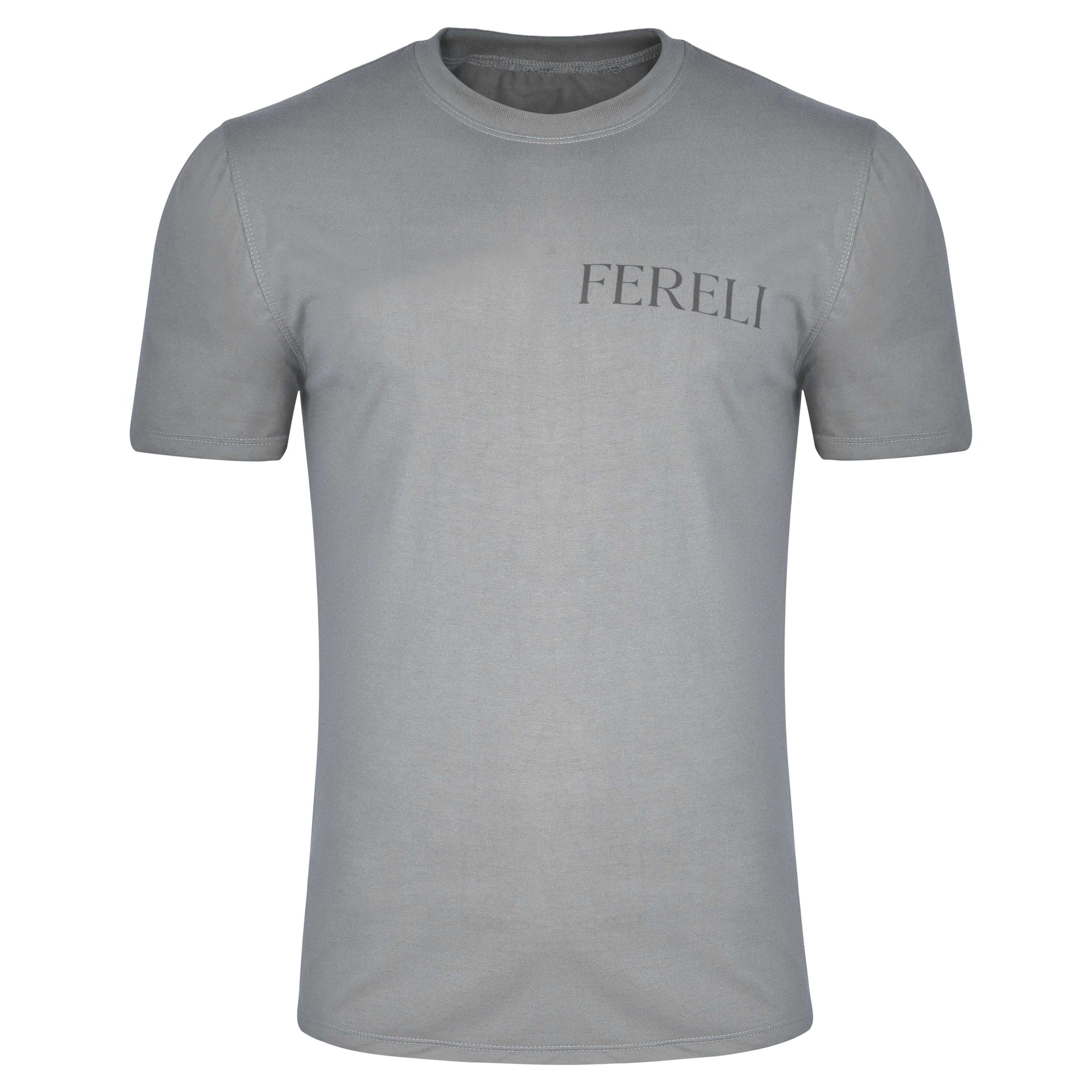 Fereli Resolve boxing lifestyle t-shirt in grey featuring minimalist Fereli chest branding, premium 100% cotton combat sports apparel t shirt
