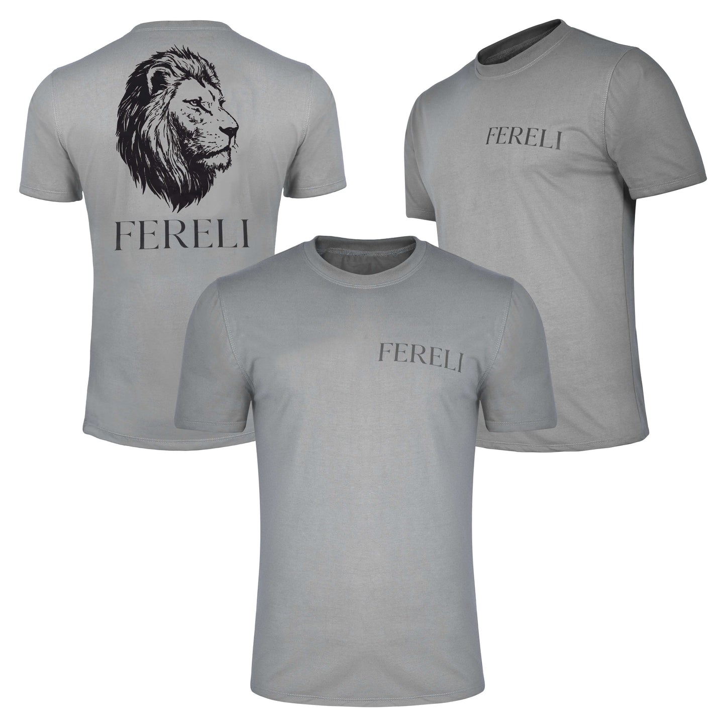 Multi view of the Fereli Resolve boxing lifestyle t-shirt including front, back and angled views, premium 100% cotton combat sports t shirt