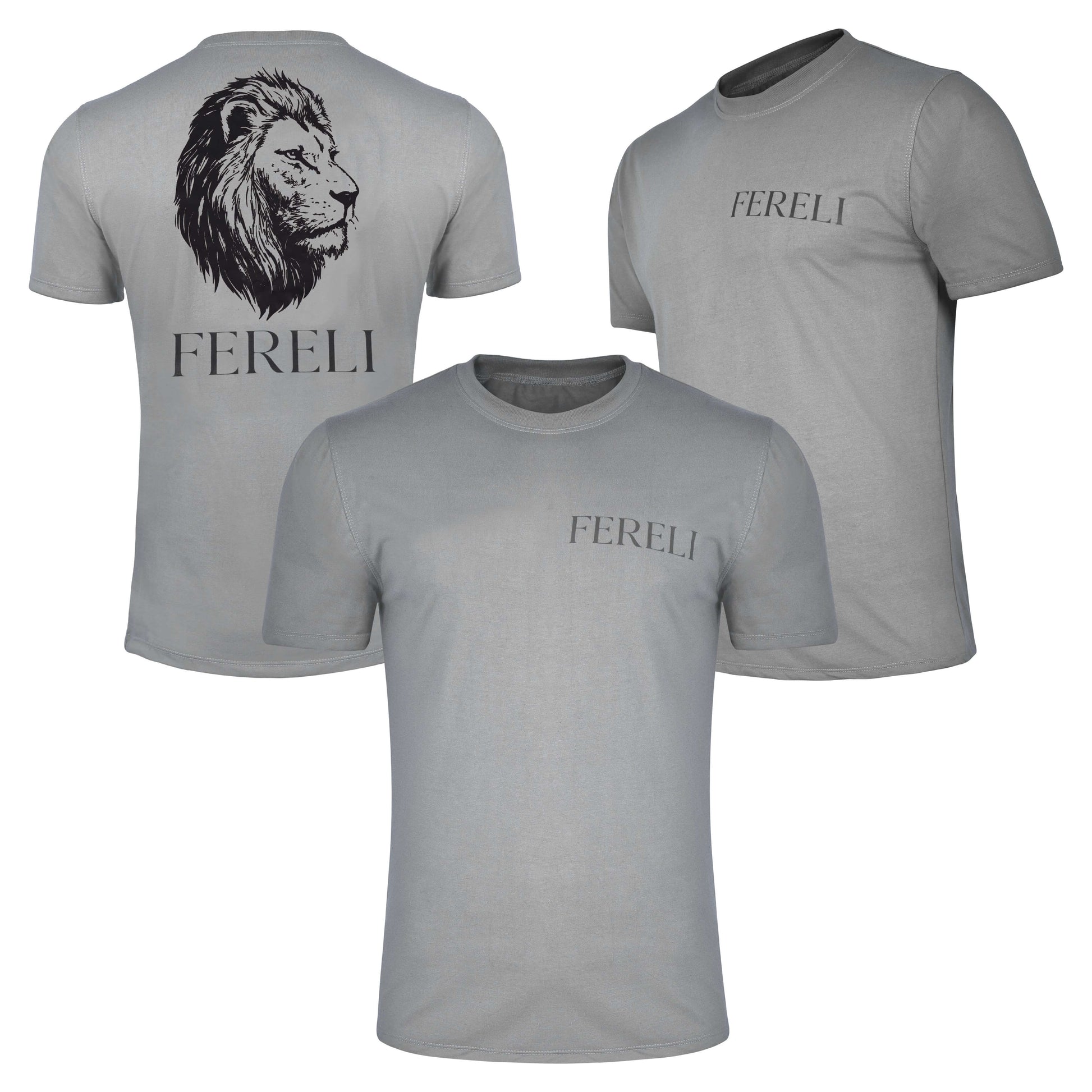 Multi view of the Fereli Resolve boxing lifestyle t-shirt including front, back and angled views, premium 100% cotton combat sports t shirt